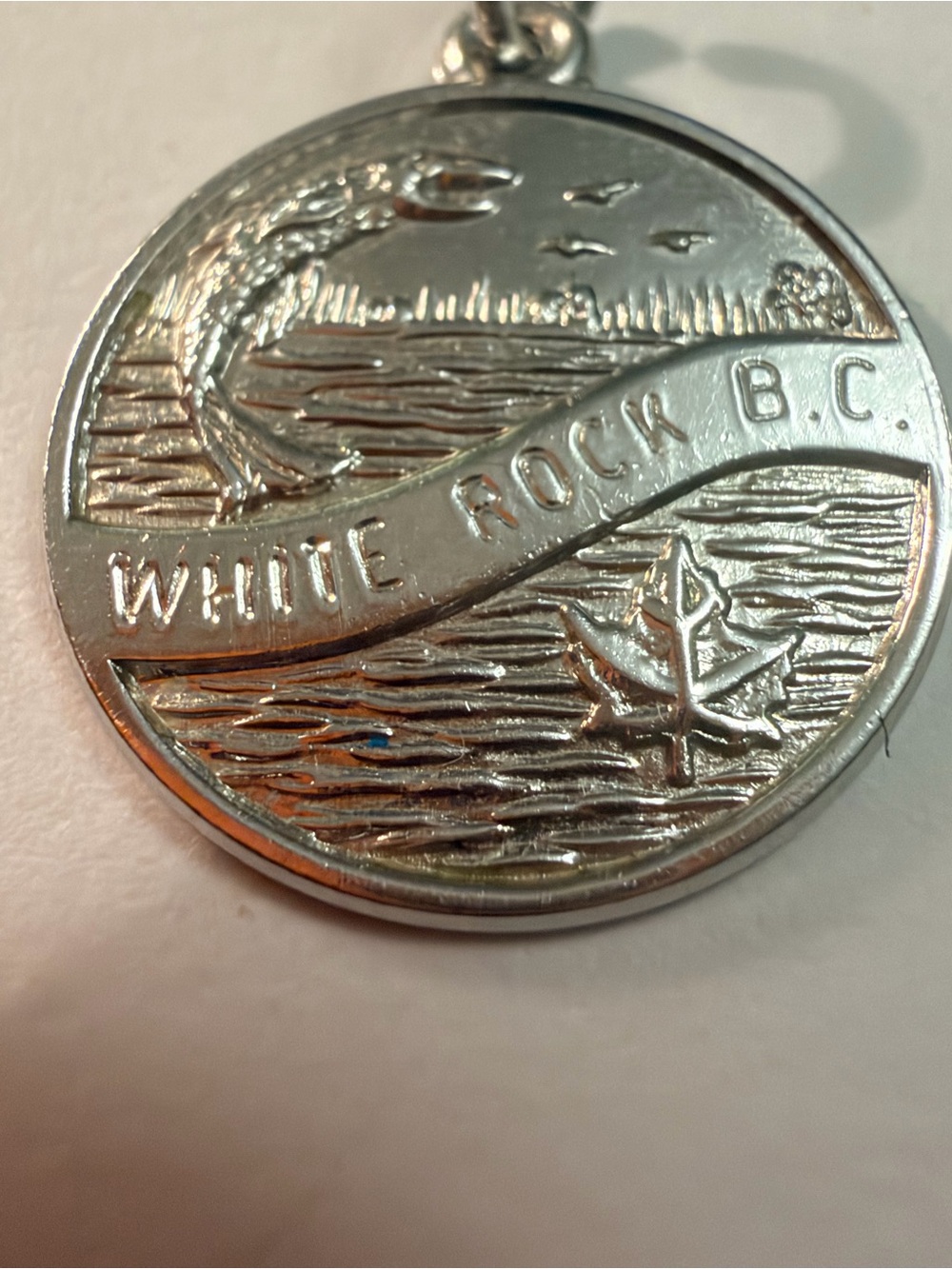 White Rock B.C. Souvenir Sterling Silver Round Charm